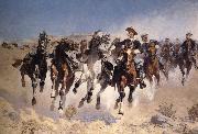 Frederic Remington Dismounted:The Fourth Trooper Moving the Led Horses china oil painting reproduction